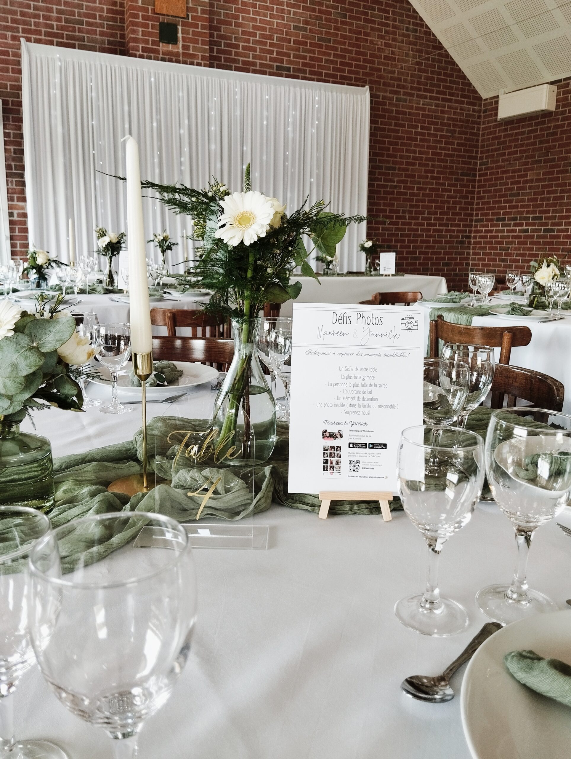 Décoration verte et blanche